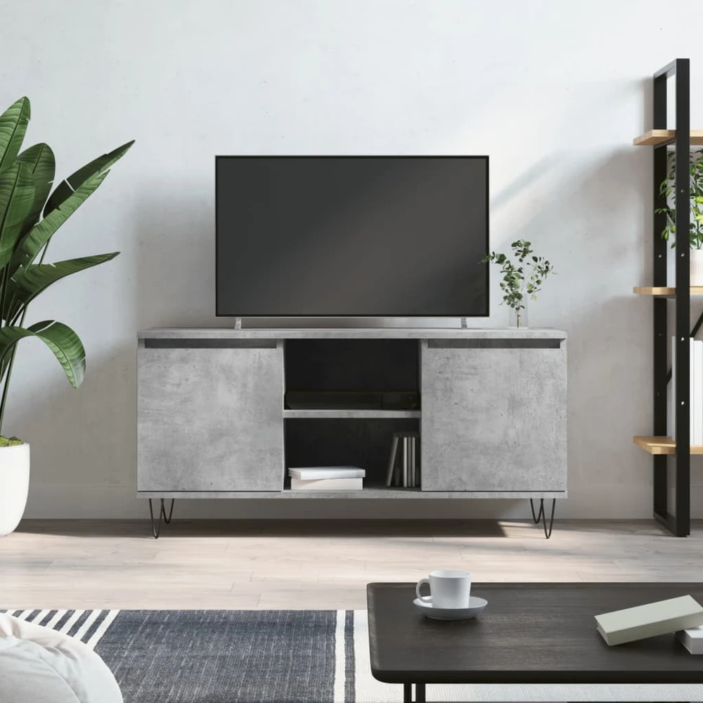 TV staliukas Televizoriaus spintelė, betono pilka, 104x35x50cm, mediena