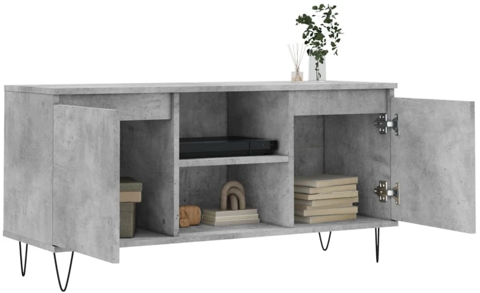 TV staliukas Televizoriaus spintelė, betono pilka, 104x35x50cm, mediena