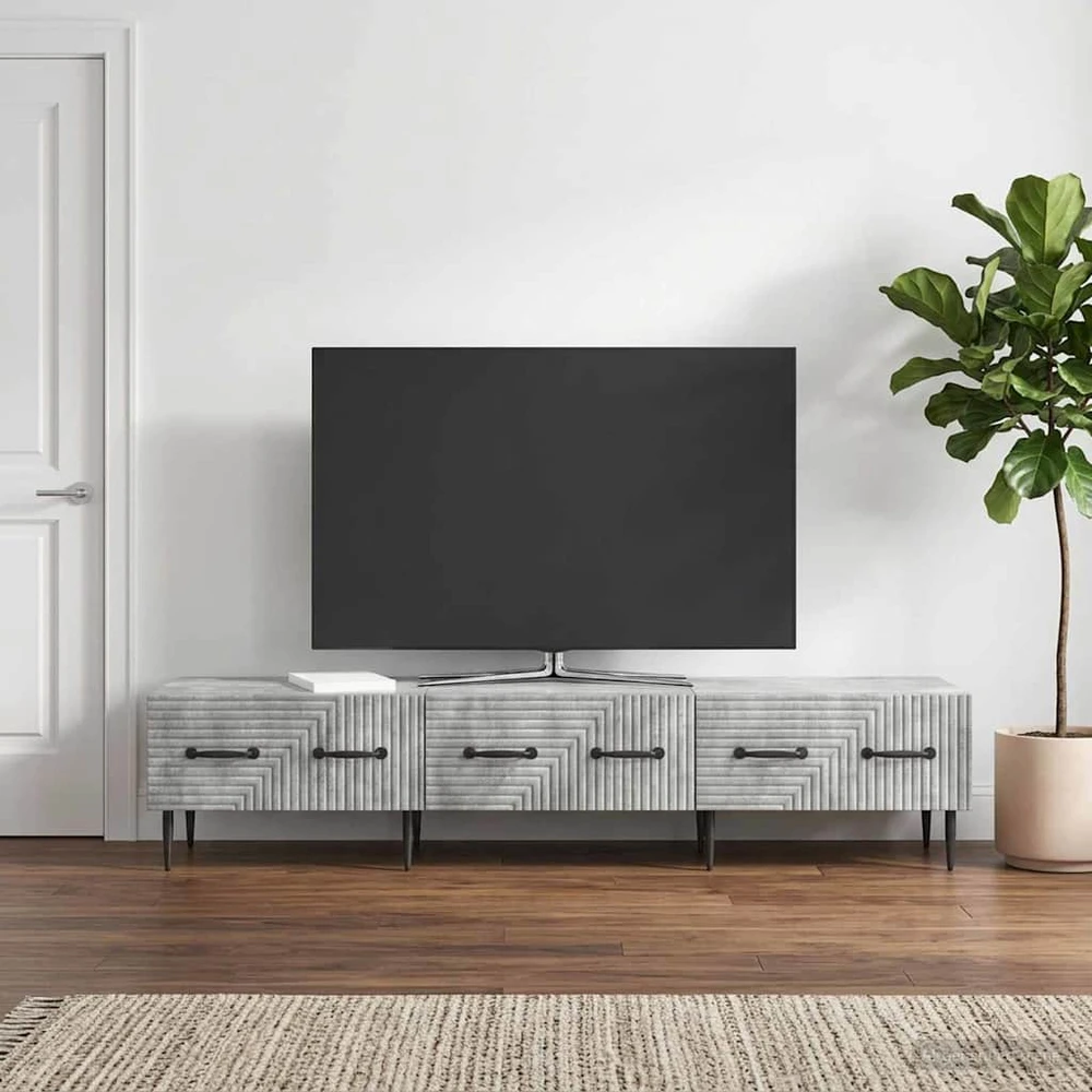 TV staliukas Televizoriaus spintelė Betono pilka 147 x 34,5 x 30 cm