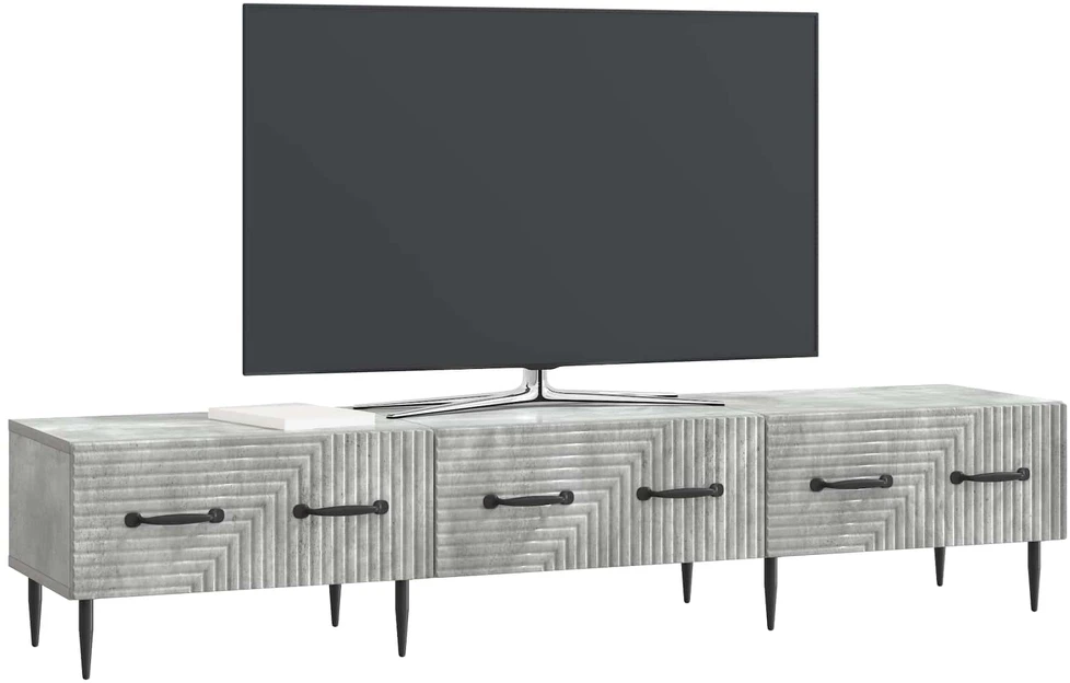TV staliukas Televizoriaus spintelė Betono pilka 147 x 34,5 x 30 cm