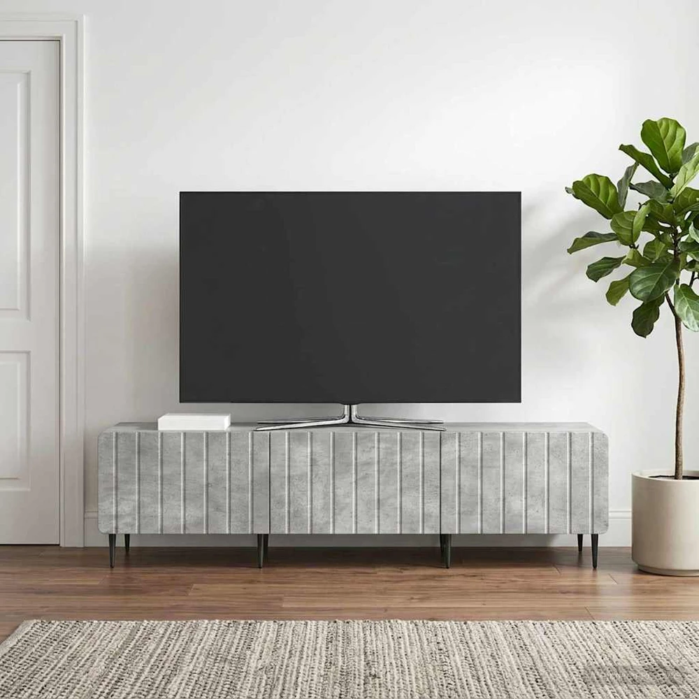 TV staliukas Televizoriaus spintelė Betono pilka 147 x 34,5 x 32 cm