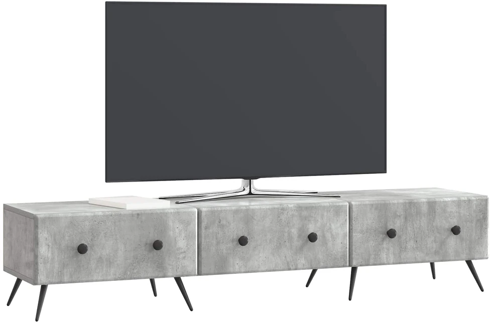 TV staliukas Televizoriaus spintelė Betono pilka 147 x 34,5 x 30 cm