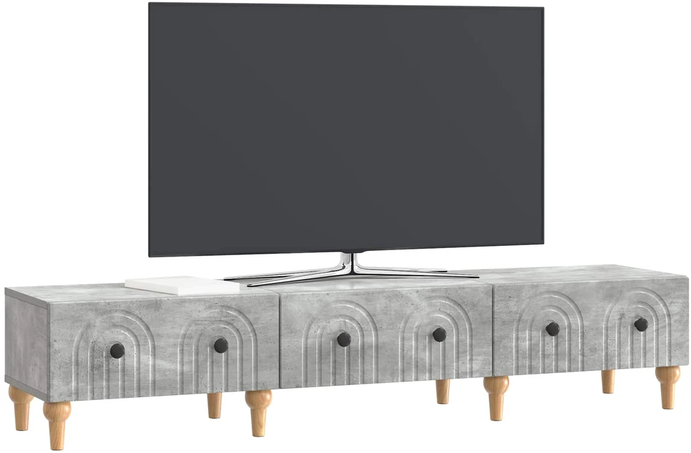 TV staliukas Televizoriaus spintelė Betono pilka 147 x 34,5 x 30 cm