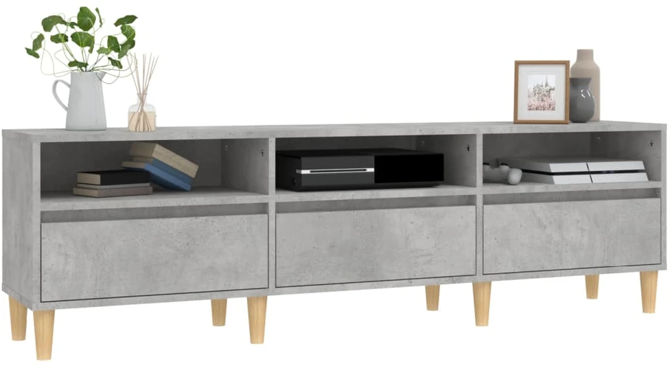 TV staliukas Televizoriaus spintelė, betono pilka, 150x30x44,5cm, mediena