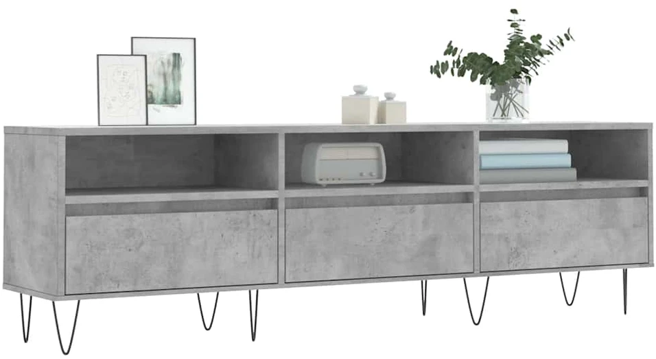 TV staliukas Televizoriaus spintelė, betono pilka, 150x30x44,5cm, mediena