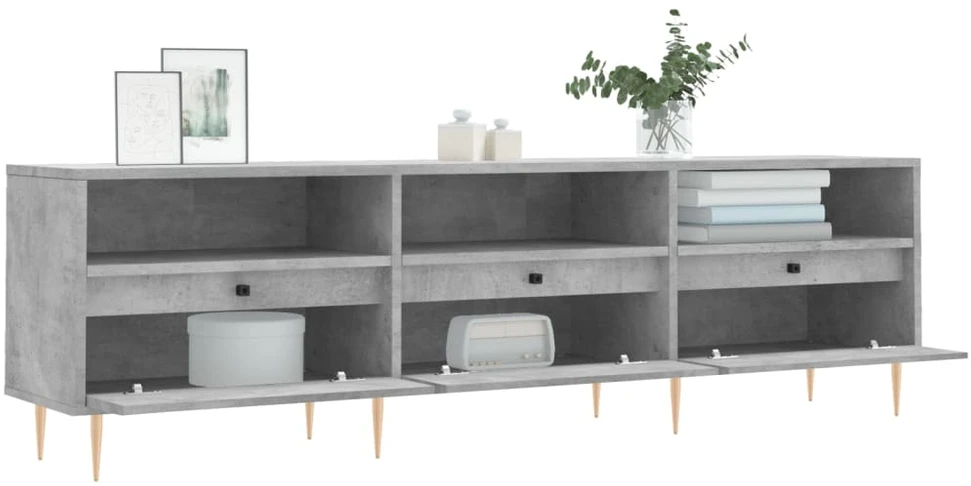 TV staliukas Televizoriaus spintelė, betono pilka, 150x30x44,5cm, mediena