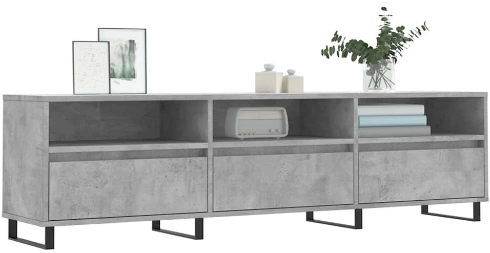 TV staliukas Televizoriaus spintelė, betono pilka, 150x30x44,5cm, mediena