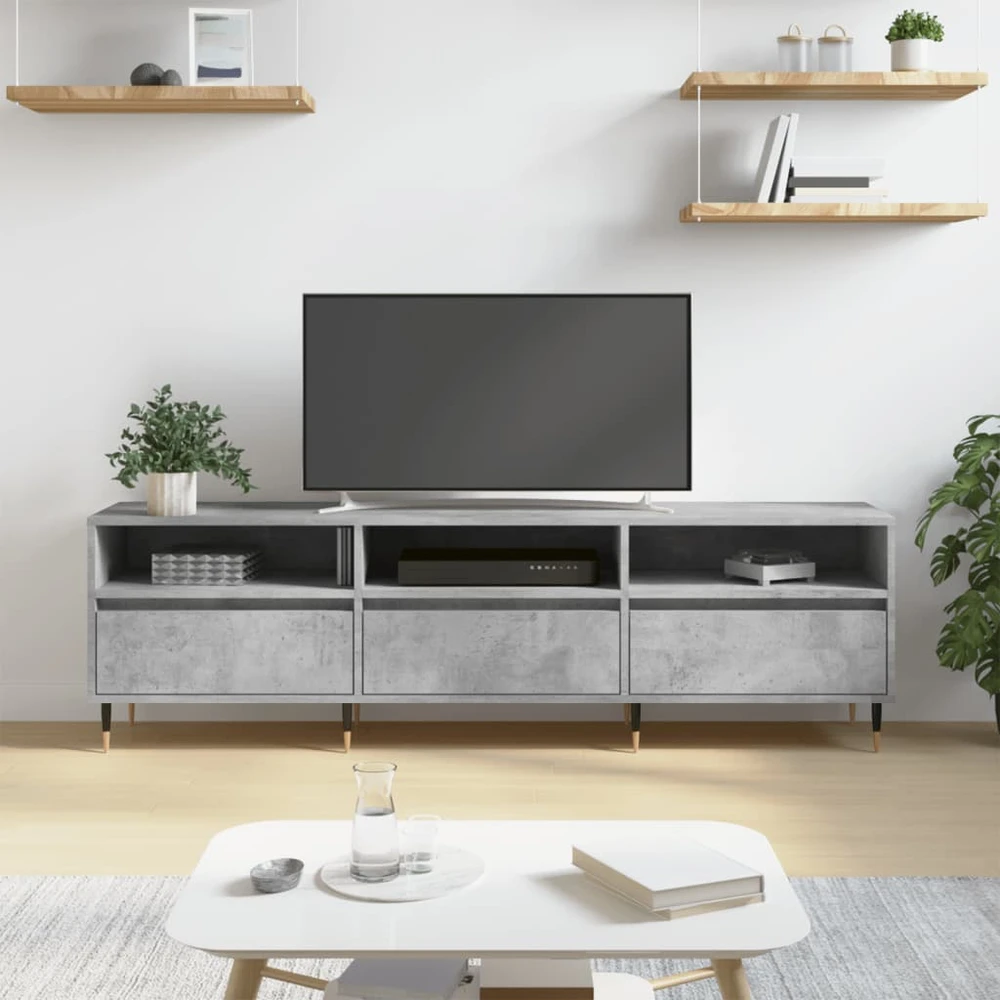 TV staliukas Televizoriaus spintelė, betono pilka, 150x30x44,5cm, mediena