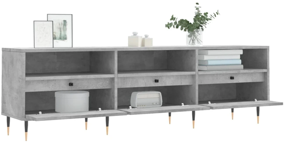 TV staliukas Televizoriaus spintelė, betono pilka, 150x30x44,5cm, mediena