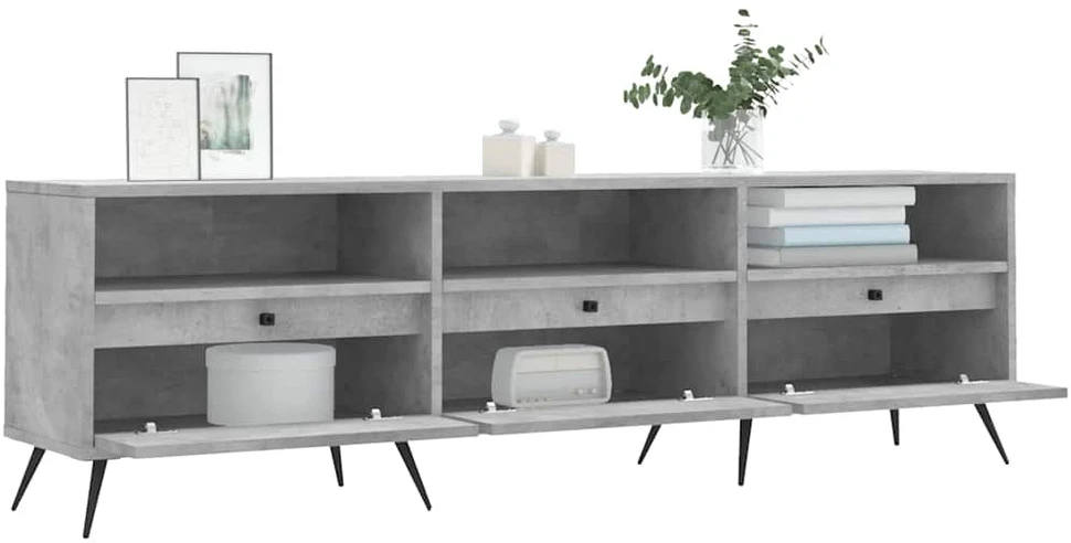 TV staliukas Televizoriaus spintelė, betono pilka, 150x30x44,5cm, mediena