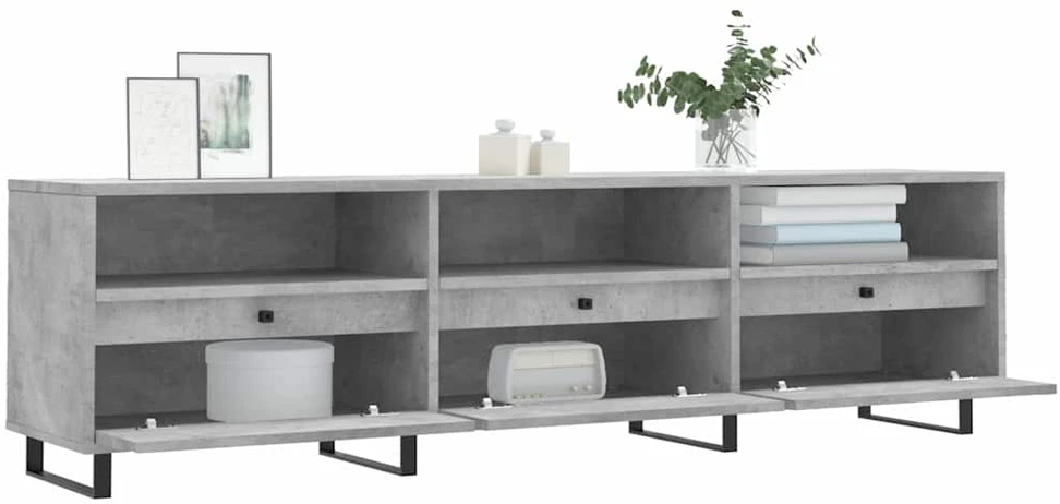 TV staliukas Televizoriaus spintelė, betono pilka, 150x30x44,5cm, mediena