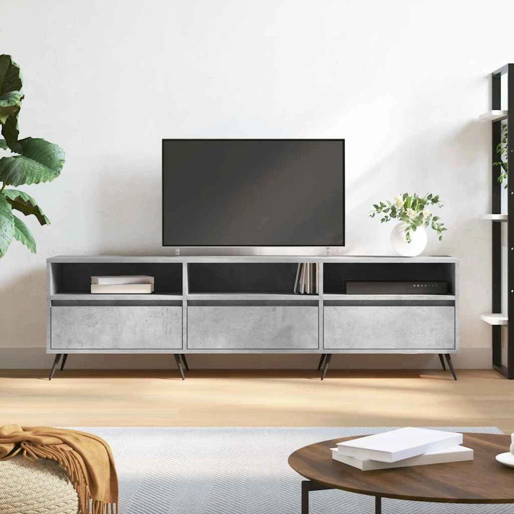 TV staliukas Televizoriaus spintelė, betono pilka, 150x30x44,5cm, mediena