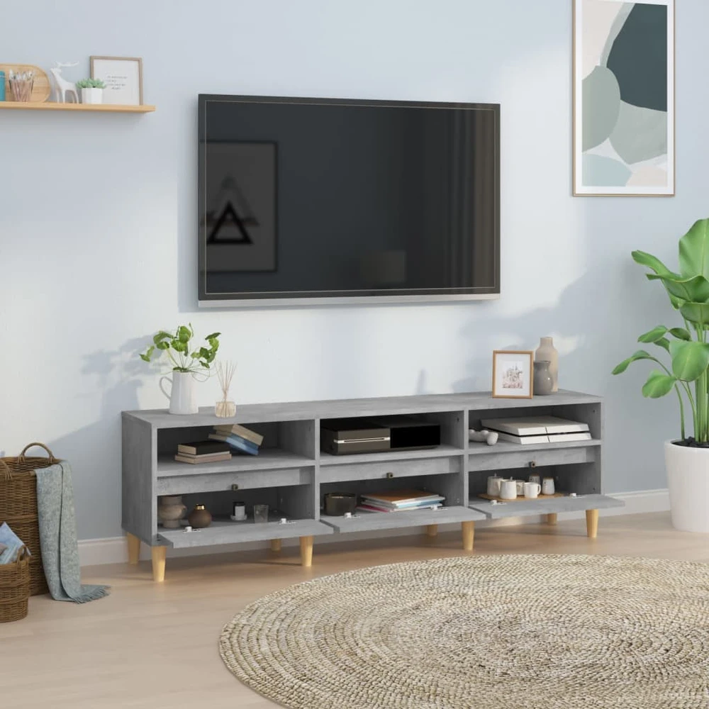 TV staliukas Televizoriaus spintelė, betono pilka, 150x30x44,5cm, mediena