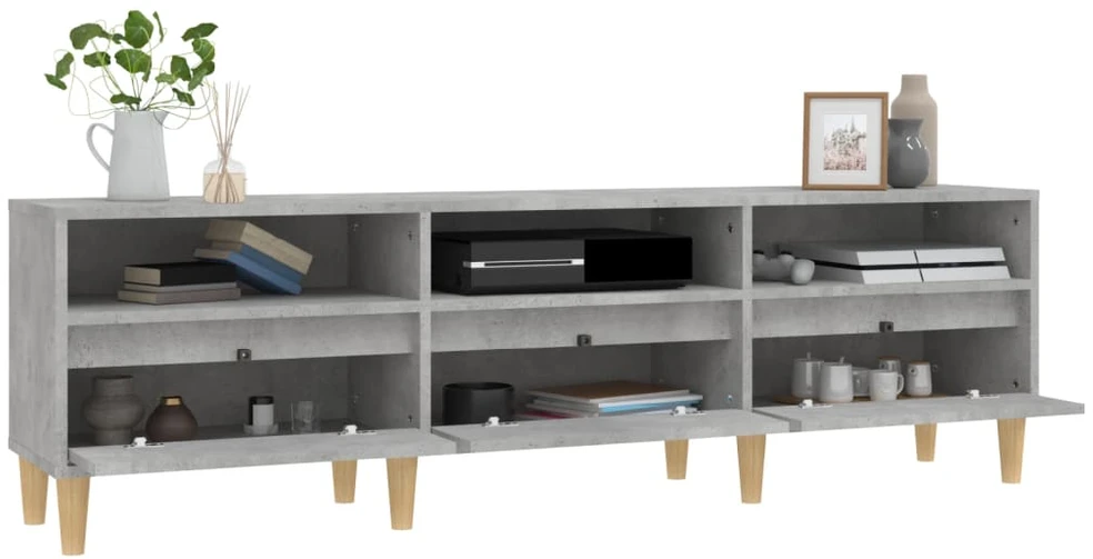 TV staliukas Televizoriaus spintelė, betono pilka, 150x30x44,5cm, mediena
