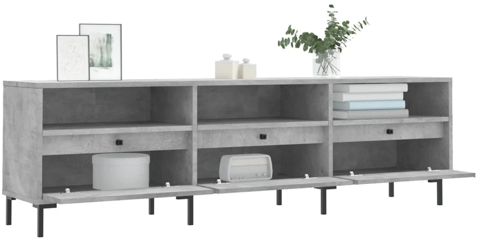 TV staliukas Televizoriaus spintelė, betono pilka, 150x30x44,5cm, mediena