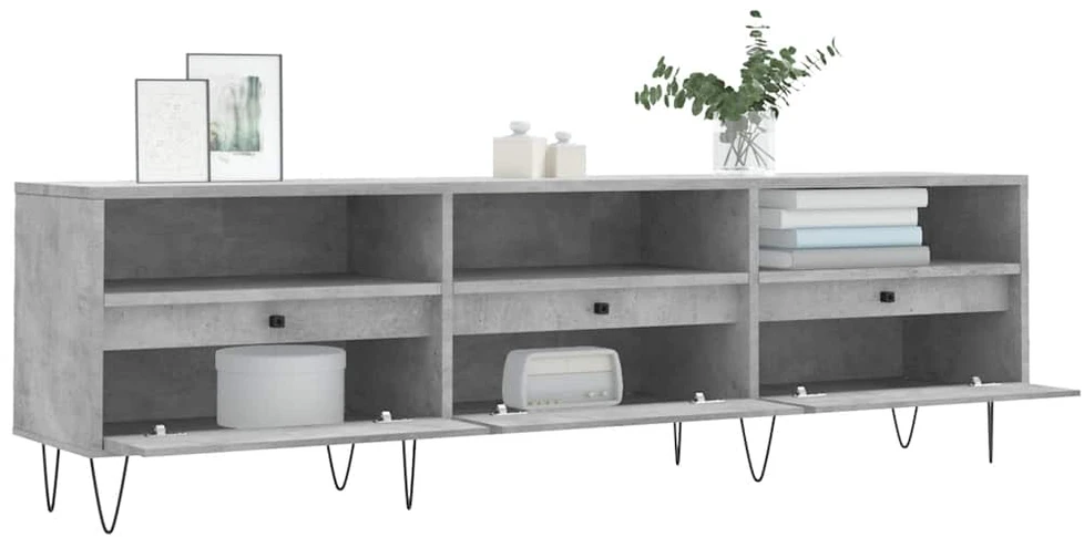 TV staliukas Televizoriaus spintelė, betono pilka, 150x30x44,5cm, mediena