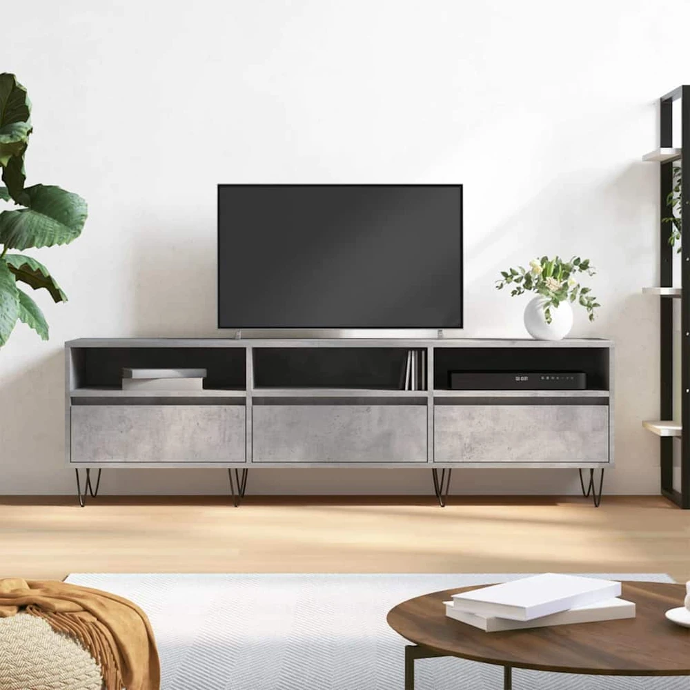 TV staliukas Televizoriaus spintelė, betono pilka, 150x30x44,5cm, mediena