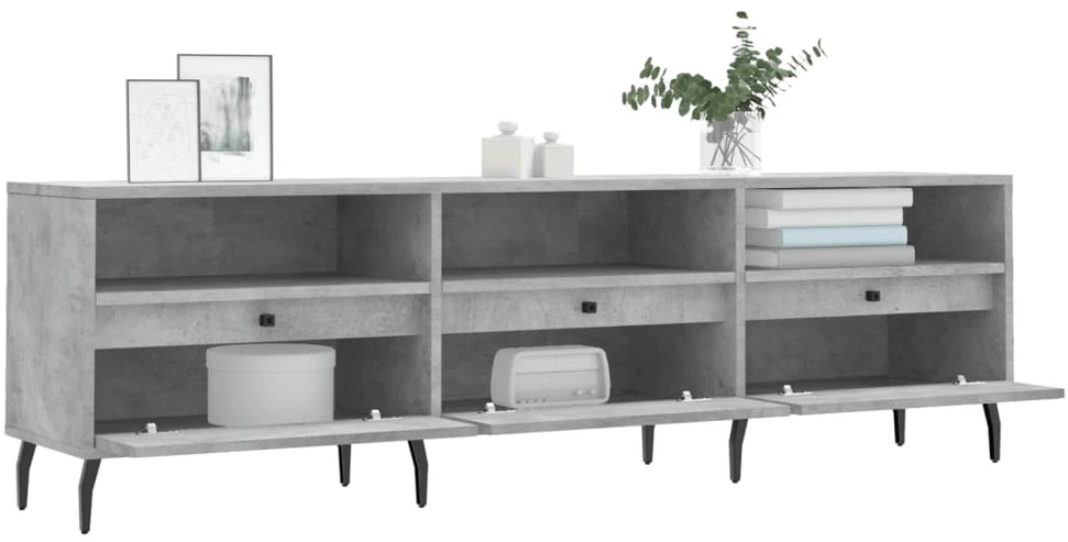 TV staliukas Televizoriaus spintelė, betono pilka, 150x30x44,5cm, mediena