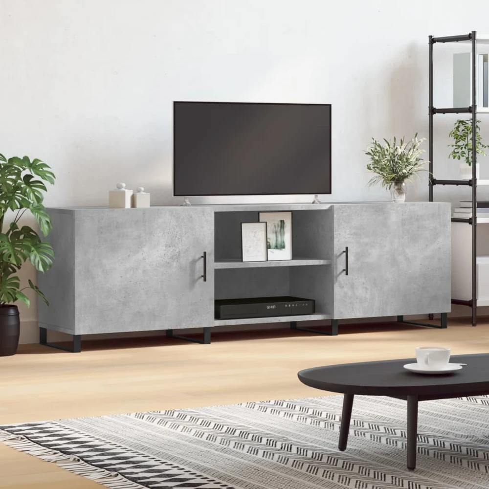 TV staliukas Televizoriaus spintelė, betono pilka, 150x30x50cm, mediena