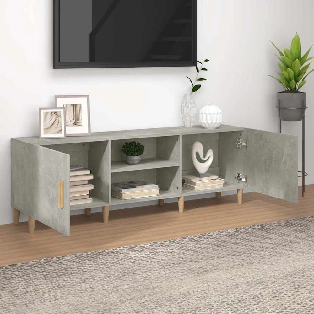 TV staliukas Televizoriaus spintelė, betono pilka, 150x30x50cm, mediena
