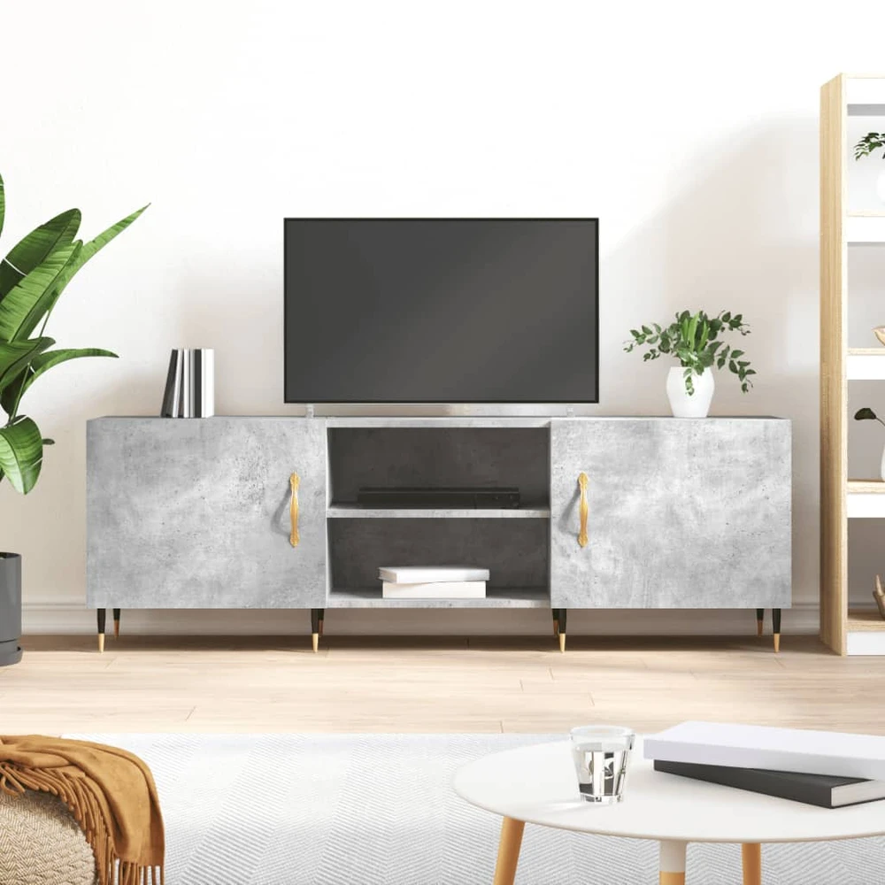 TV staliukas Televizoriaus spintelė, betono pilka, 150x30x50cm, mediena