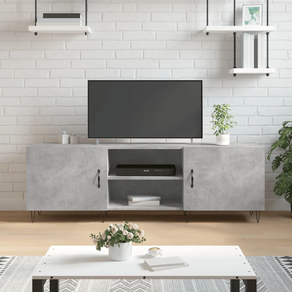 TV staliukas Televizoriaus spintelė, betono pilka, 150x30x50cm, mediena