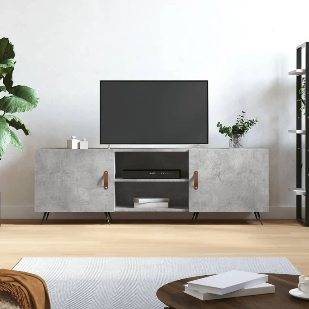 TV staliukas Televizoriaus spintelė, betono pilka, 150x30x50cm, mediena