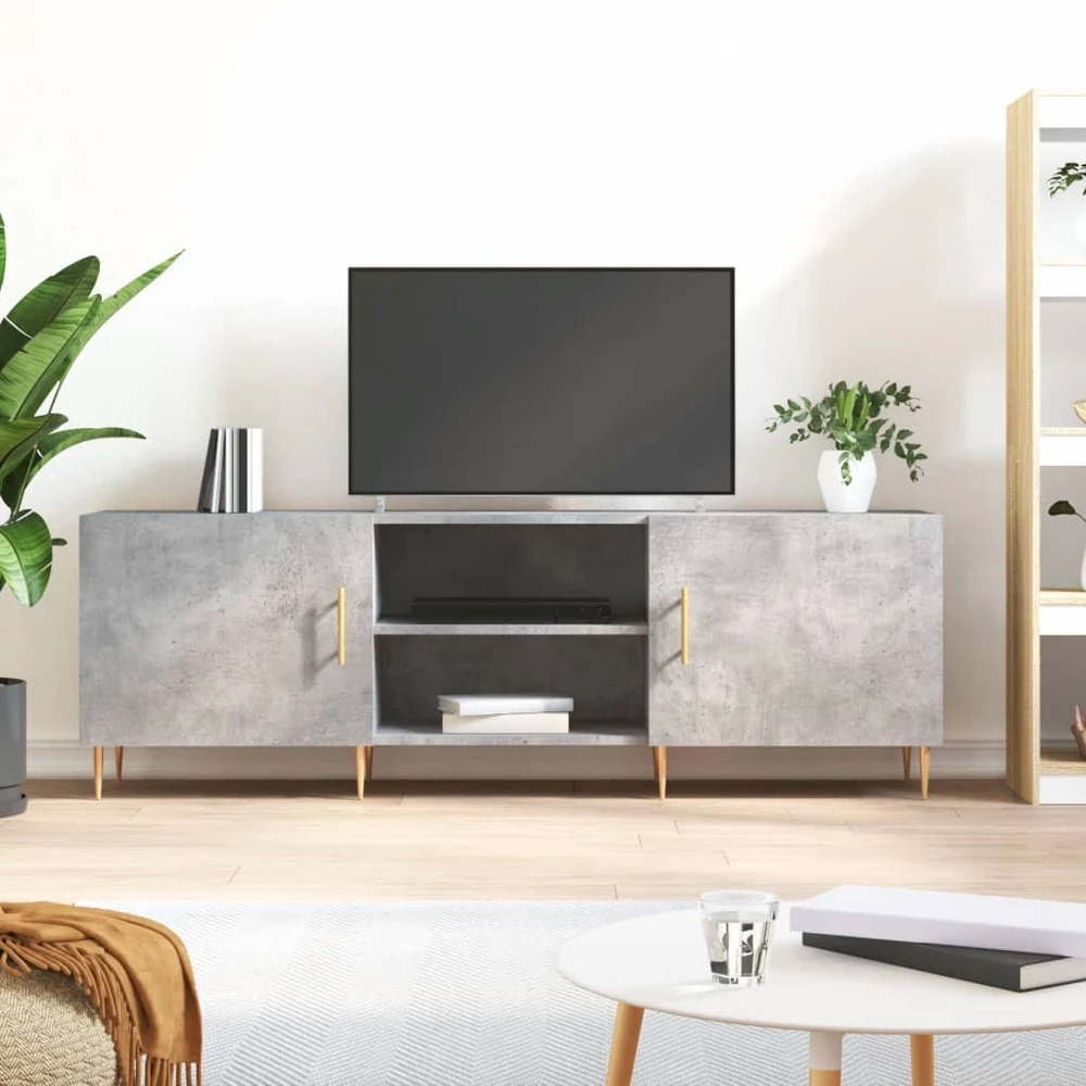 TV staliukas Televizoriaus spintelė, betono pilka, 150x30x50cm, mediena