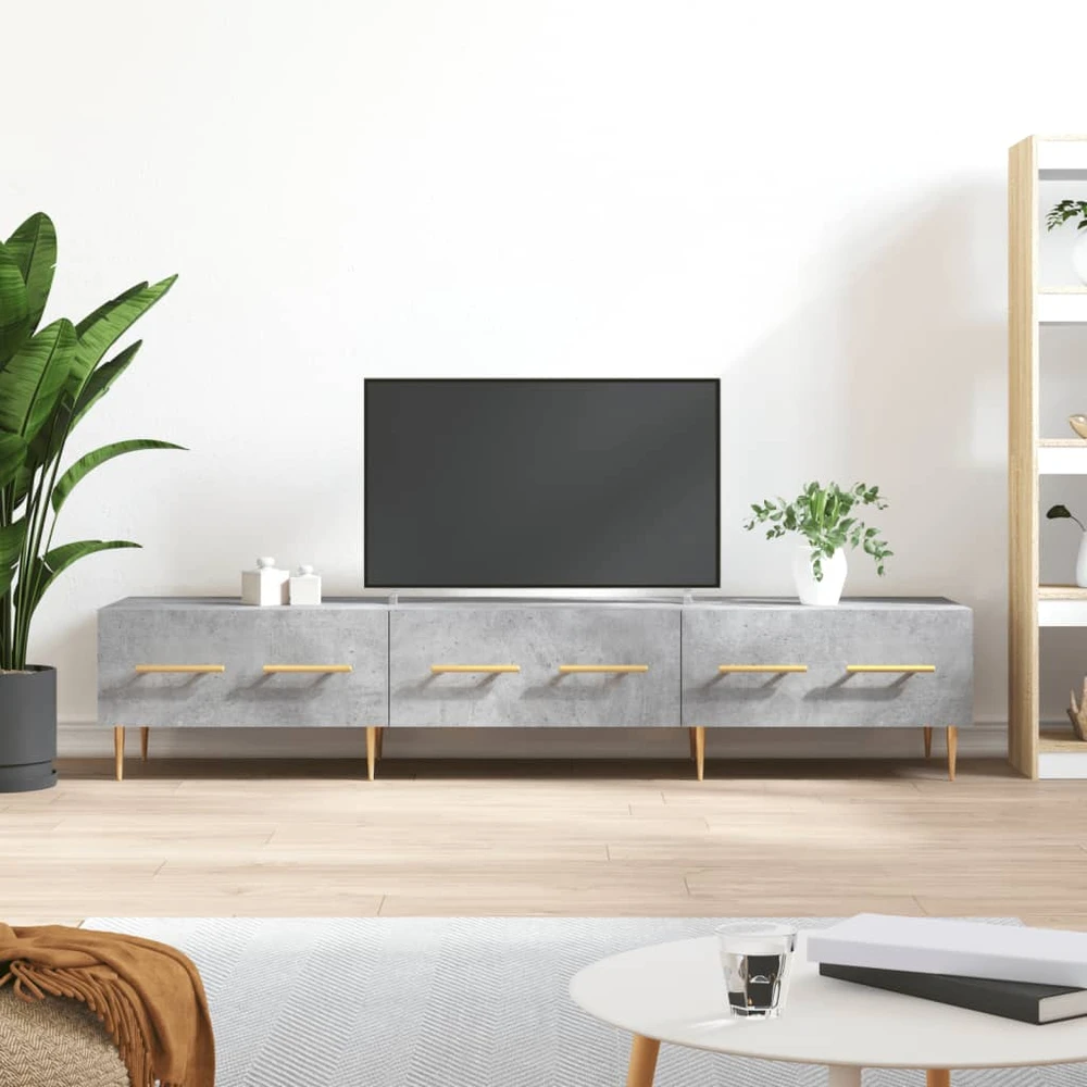 TV staliukas Televizoriaus spintelė, betono pilka, 150x36x30cm, mediena