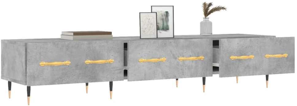 TV staliukas Televizoriaus spintelė, betono pilka, 150x36x30cm, mediena