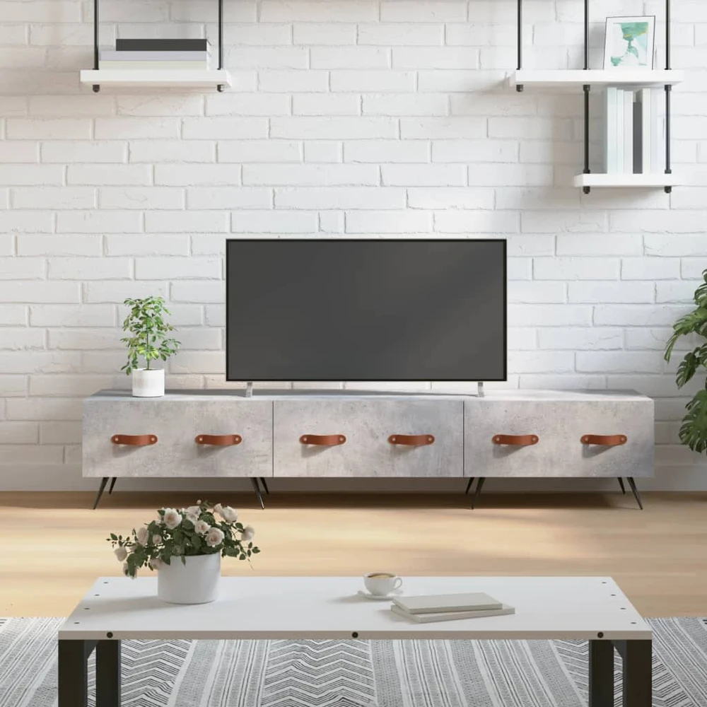 TV staliukas Televizoriaus spintelė, betono pilka, 150x36x30cm, mediena