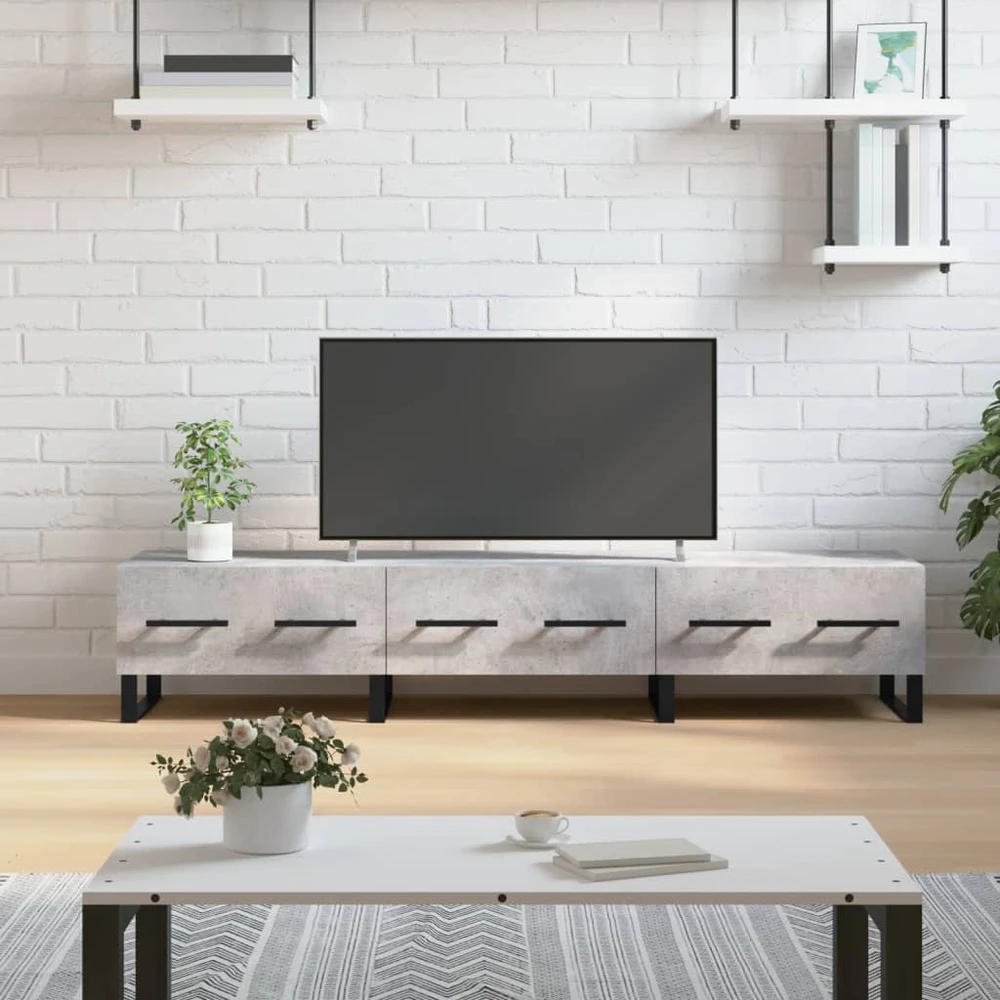 TV staliukas Televizoriaus spintelė, betono pilka, 150x36x30cm, mediena