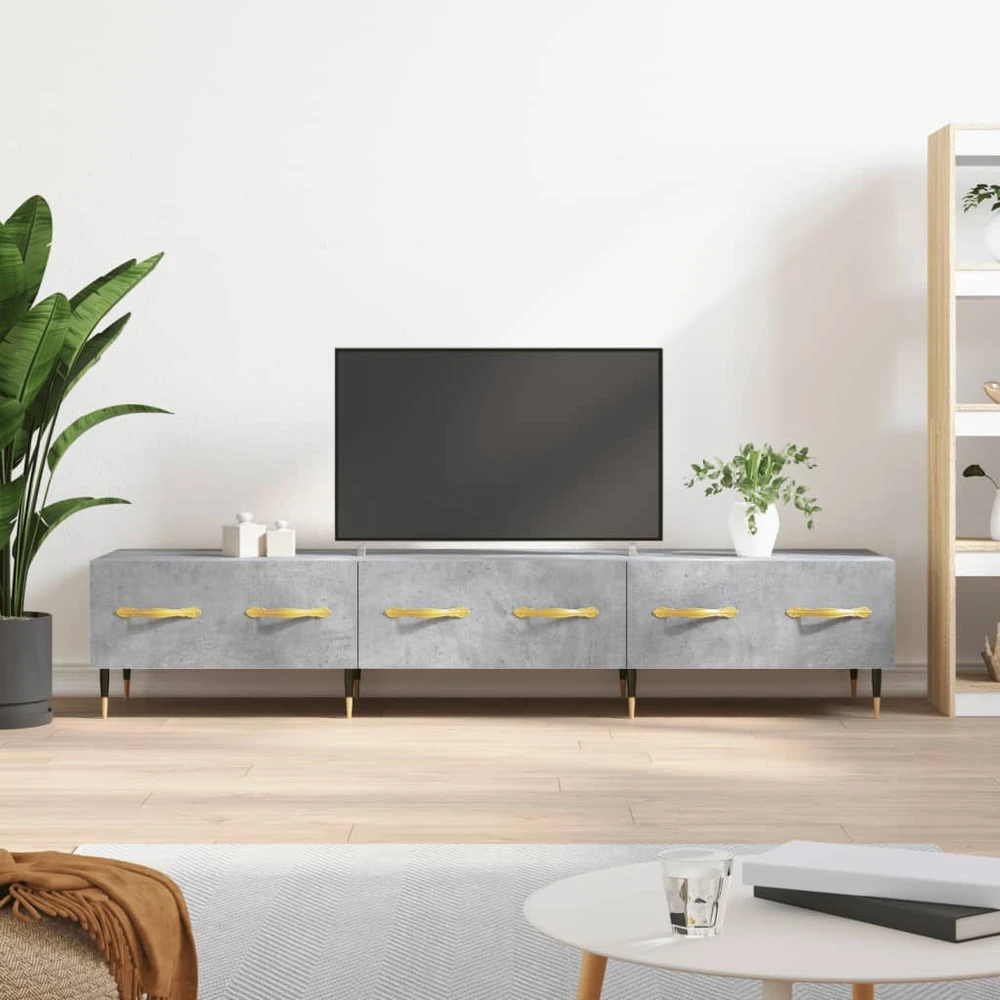 TV staliukas Televizoriaus spintelė, betono pilka, 150x36x30cm, mediena
