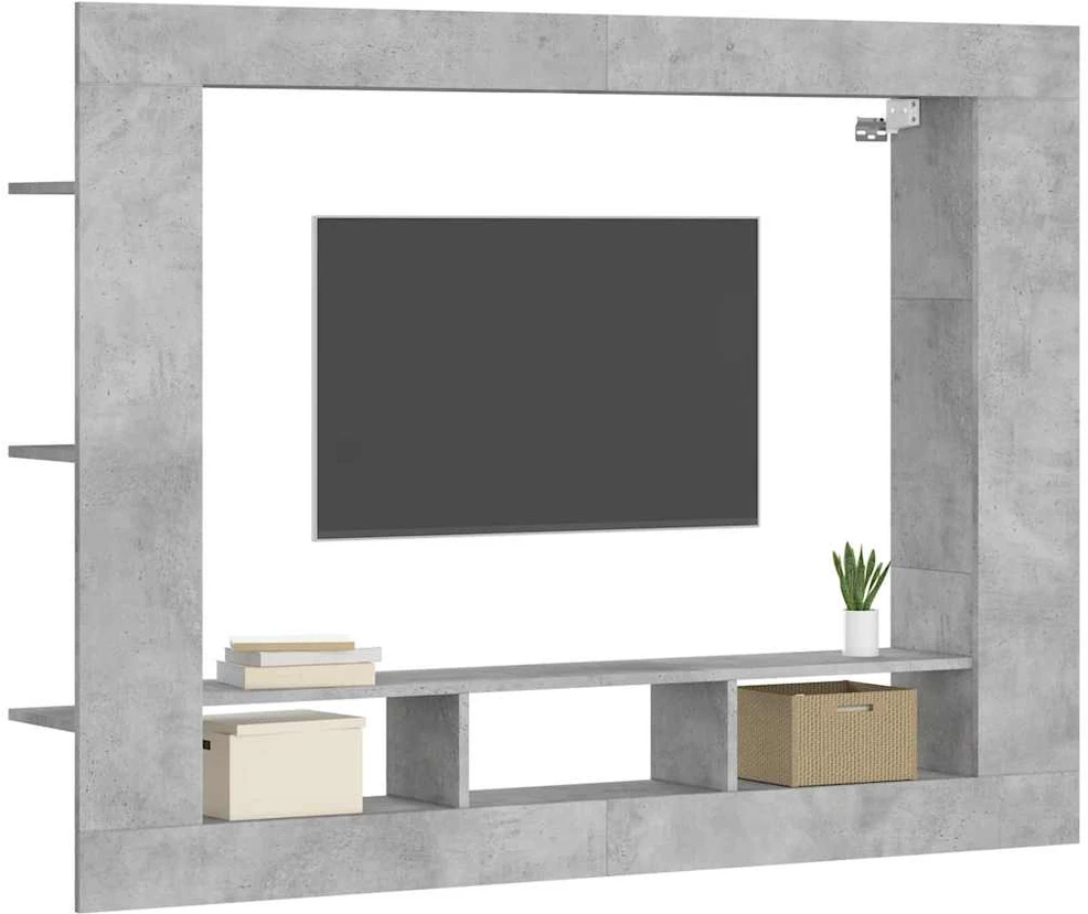 TV staliukas Televizoriaus spintelė, betono pilka, 152x22x113cm, mediena