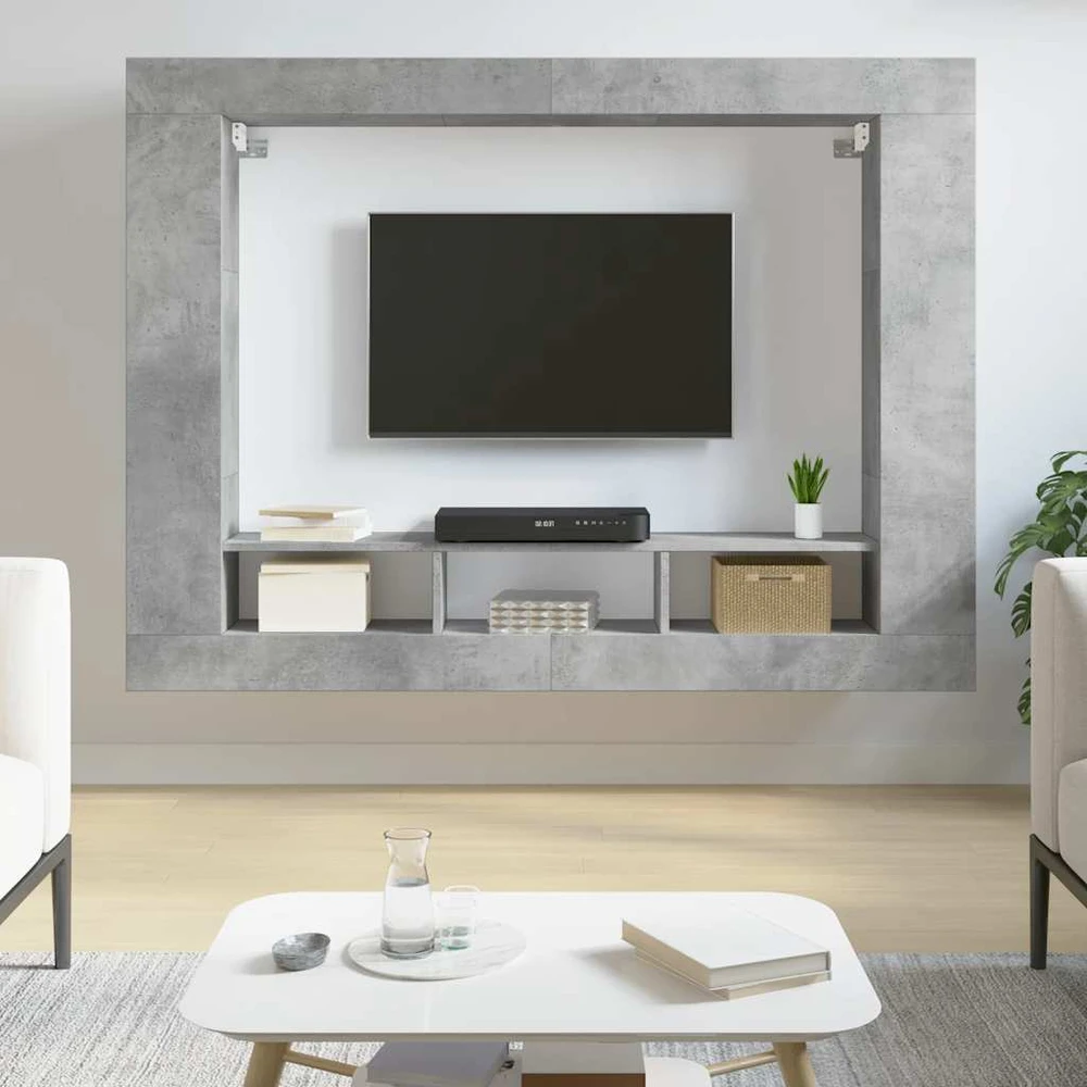 TV staliukas Televizoriaus spintelė, betono pilka, 152x22x113cm, mediena