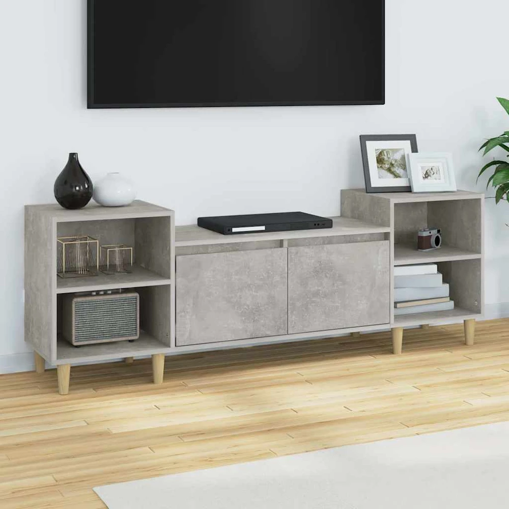 TV staliukas Televizoriaus spintelė, betono pilka, 160x35x55cm, mediena