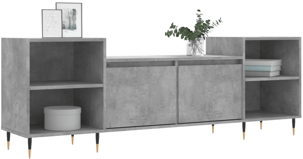 TV staliukas Televizoriaus spintelė, betono pilka, 160x35x55cm, mediena