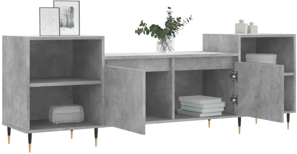 TV staliukas Televizoriaus spintelė, betono pilka, 160x35x55cm, mediena