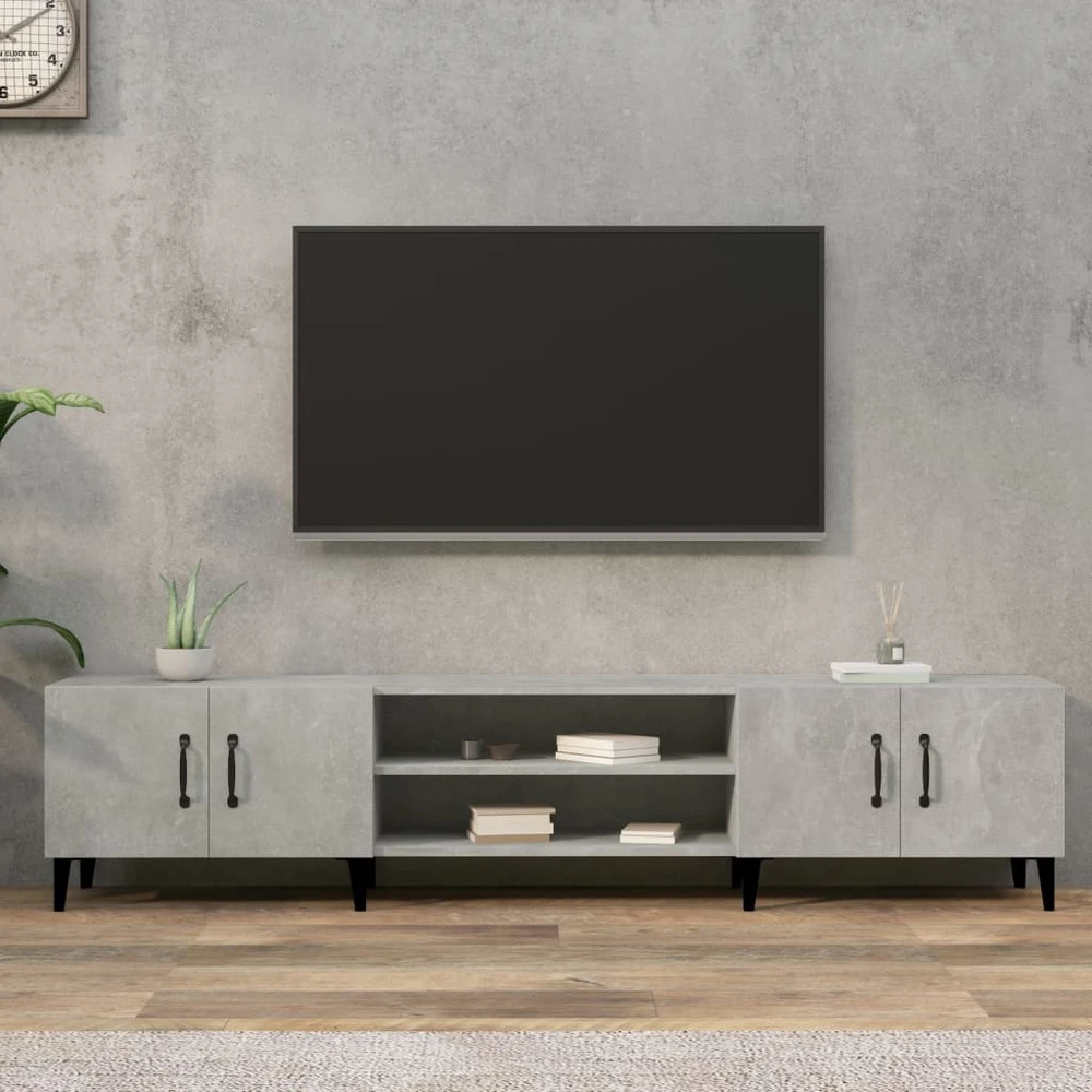 TV staliukas Televizoriaus spintelė, betono pilka, 180x31,5x40cm, mediena