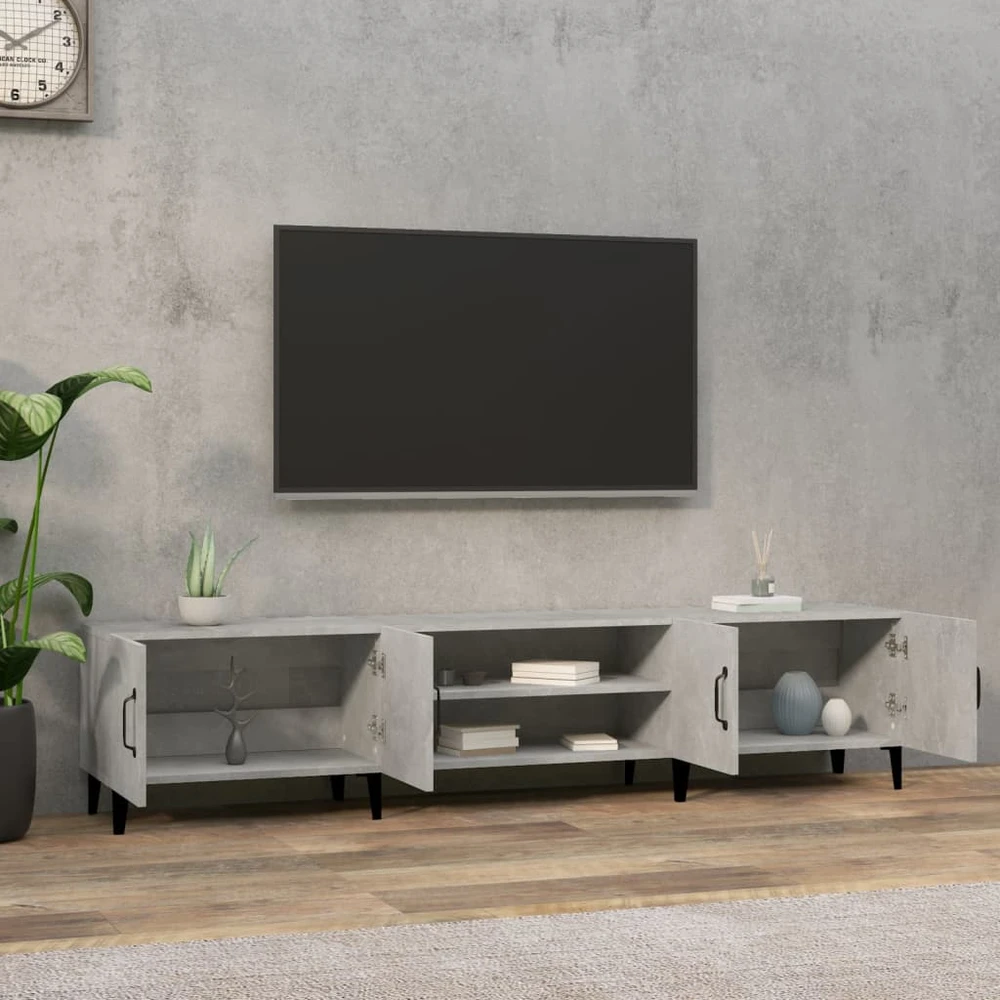 TV staliukas Televizoriaus spintelė, betono pilka, 180x31,5x40cm, mediena
