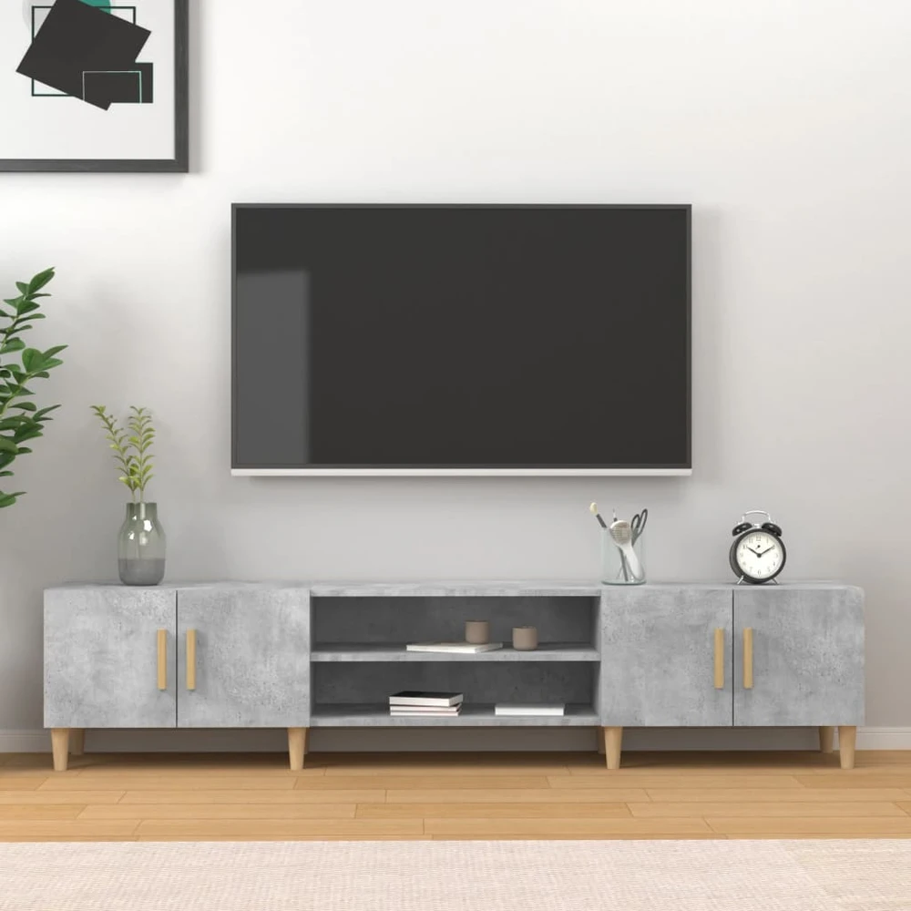TV staliukas Televizoriaus spintelė, betono pilka, 180x31,5x40cm, mediena