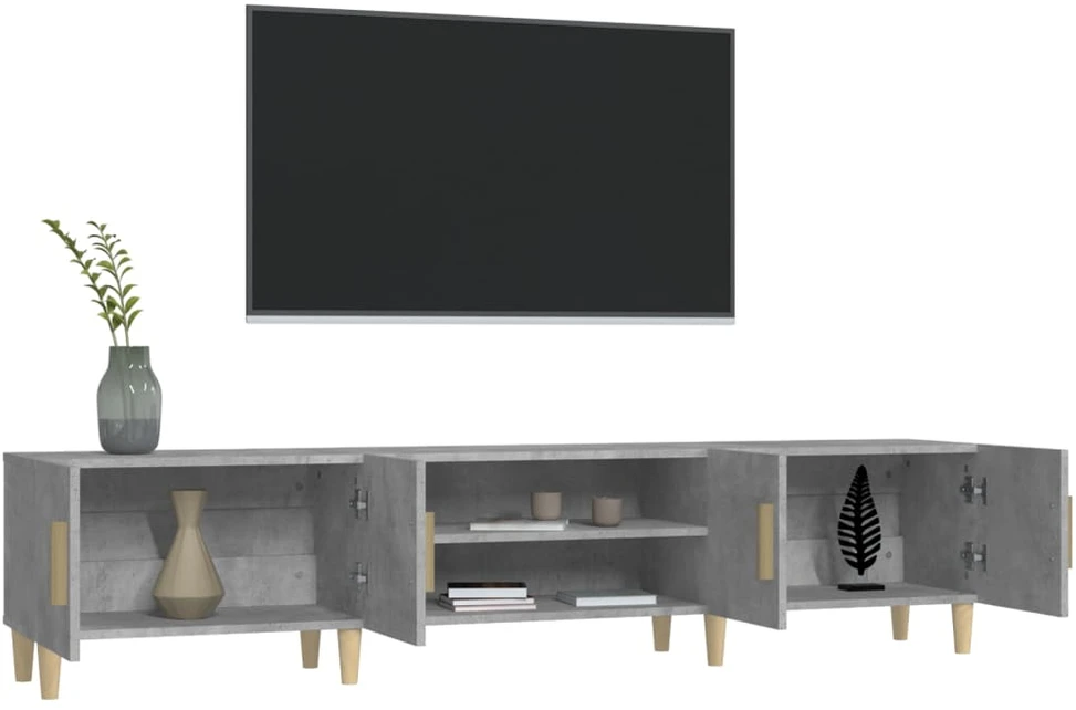 TV staliukas Televizoriaus spintelė, betono pilka, 180x31,5x40cm, mediena
