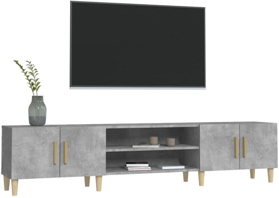 TV staliukas Televizoriaus spintelė, betono pilka, 180x31,5x40cm, mediena