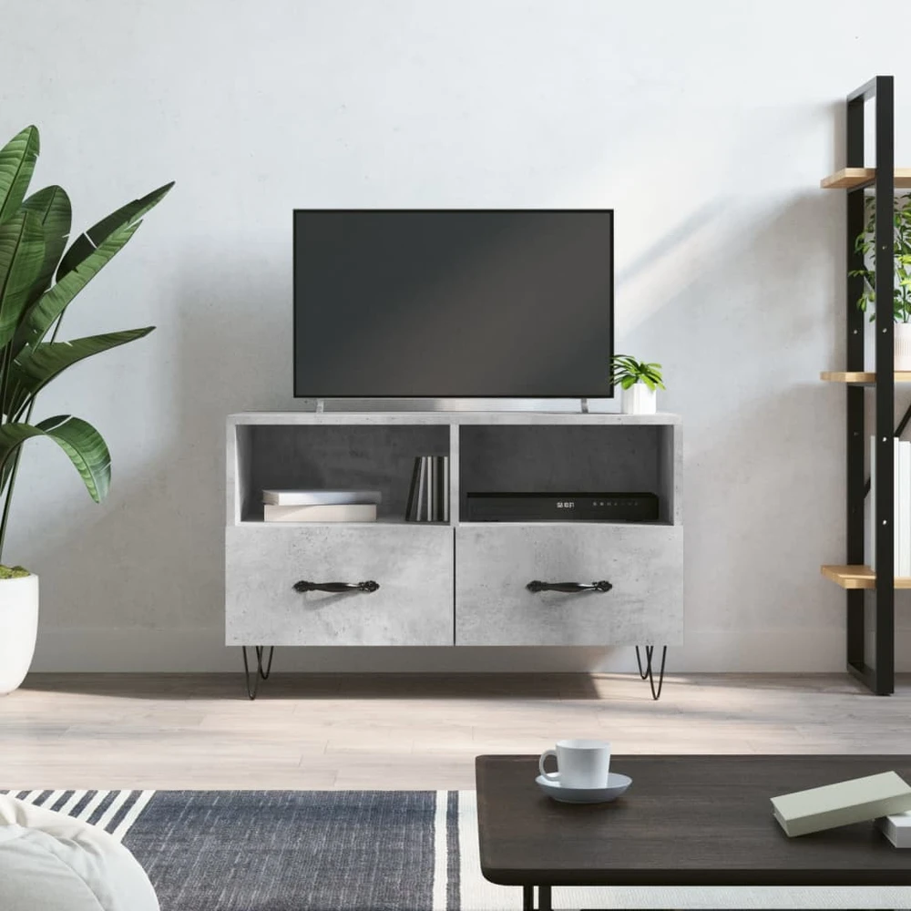 TV staliukas Televizoriaus spintelė, betono pilka, 80x36x50cm, mediena