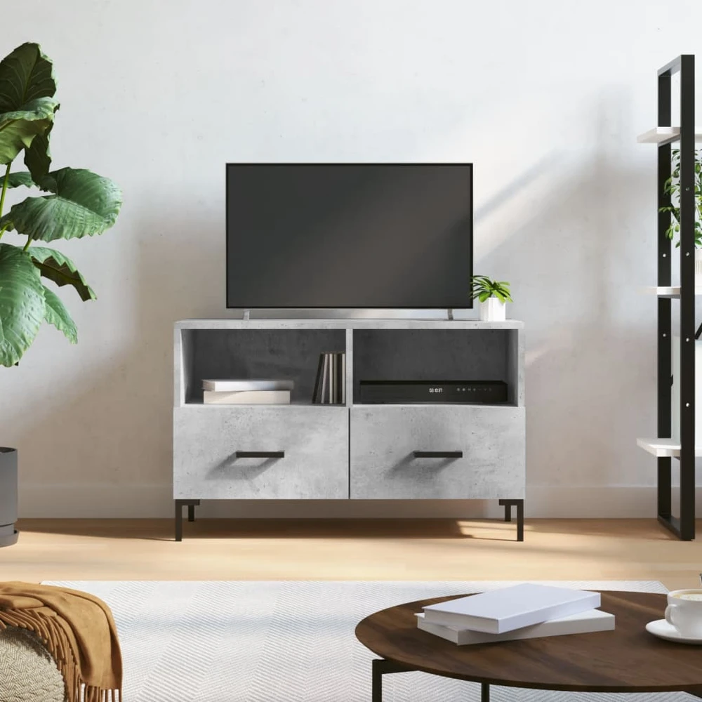 TV staliukas Televizoriaus spintelė, betono pilka, 80x36x50cm, mediena