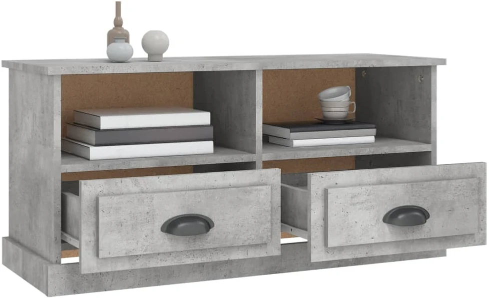 TV staliukas Televizoriaus spintelė, betono pilka, 93x35,5x45cm, mediena