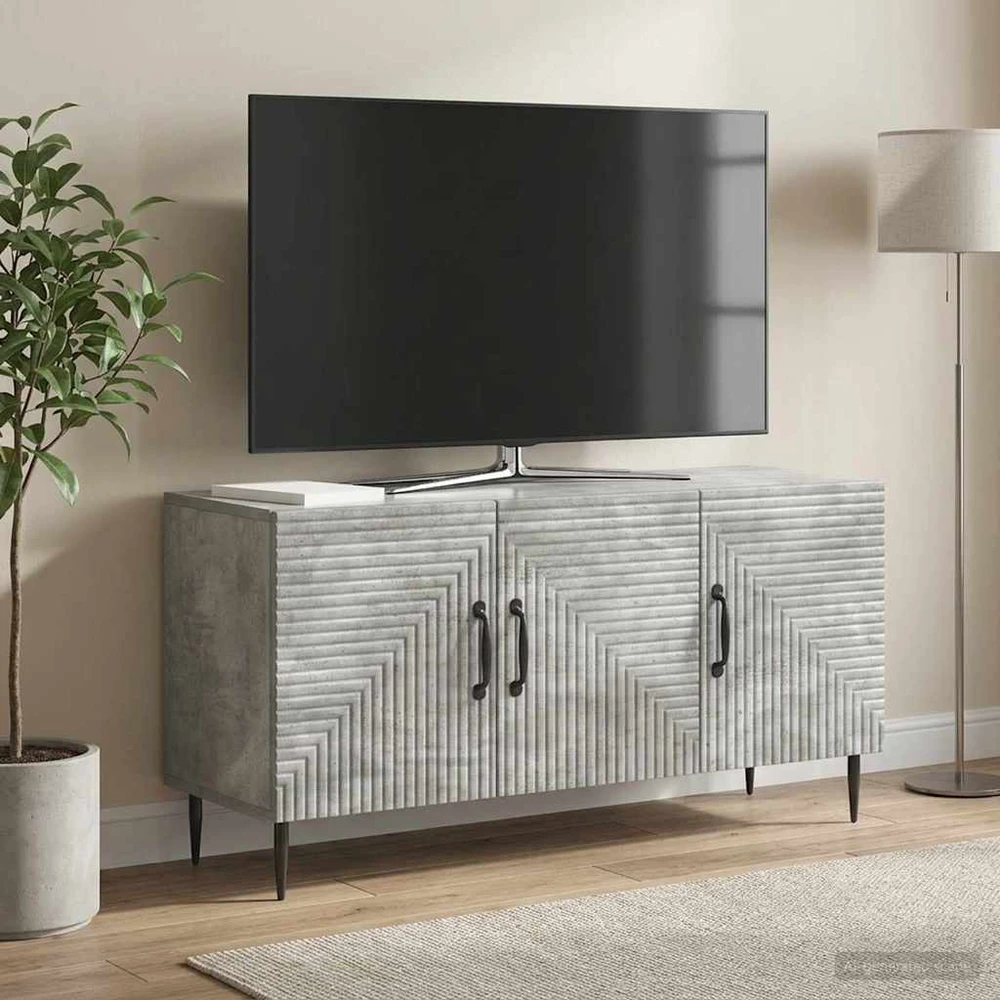TV staliukas Televizoriaus spintelė Betono pilka 99 x 34,5 x 50 cm