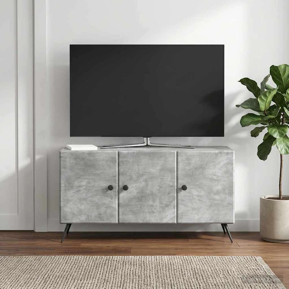 TV staliukas Televizoriaus spintelė Betono pilka 99 x 34,5 x 50 cm
