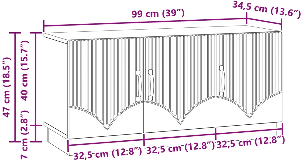 Televizoriaus spintelė Betono pilka 99 x 34,5 x 47 cm