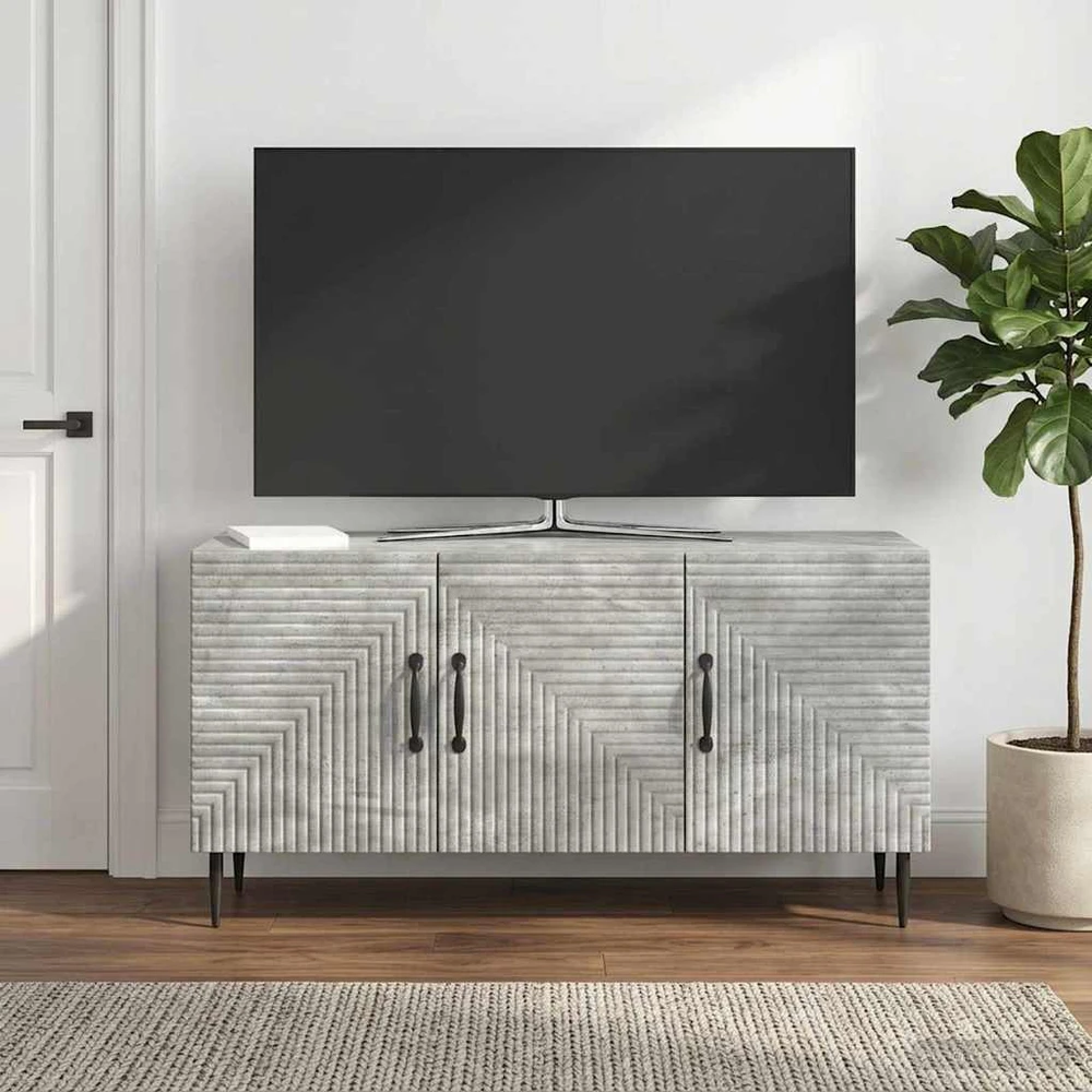 TV staliukas Televizoriaus spintelė Betono pilka 99 x 34,5 x 50 cm